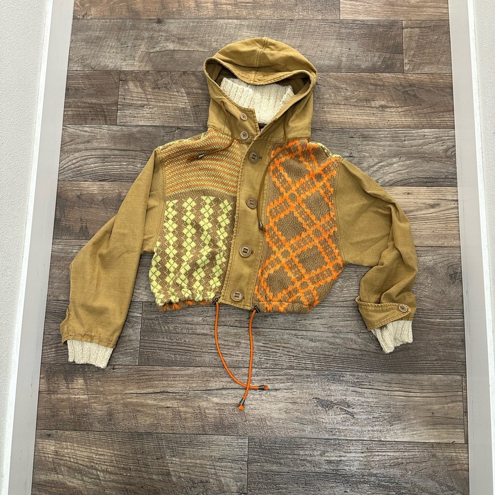 Unique Patchwork Hooded Jacket